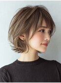 白髪ぼかし脱白髪染め似合わせショートボブ40代50代60代♪