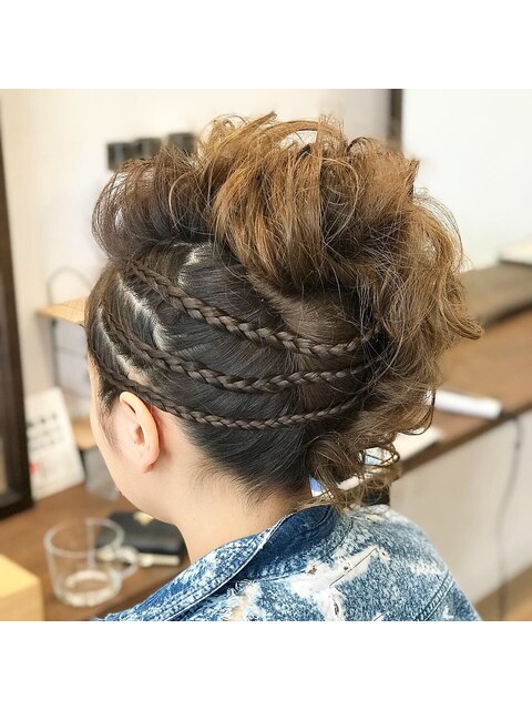 祭りヘアスタイル