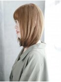 透け感バングのワンカールボブ