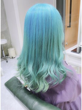 デイズ(days) ブリーチデザインカラー　水色カラー　ブルーカラー