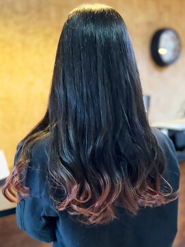 アークスヘアー 大人かわいい髪質改善艶感裾カラーピンクベージュ