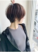 大人可愛い前髪ありのひし形マッシュショートパーマ20代30代
