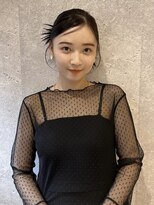 アース 三軒茶屋店(HAIR&MAKE EARTH) 三軒茶屋_レディース_セミロング_ヘアアレンジ_タイト_黒髪_小顔