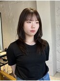 【中澤彩乃】レイヤーカットロングハッシュカットベージュカラー