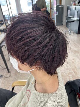 アジールヘア 所沢プロペ通り店(agir hair) ショートラベンダーパープル韓国マッシュ似合わせカット所沢韓国
