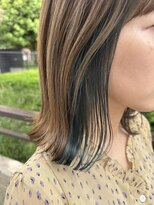 サル(saru)&nbsp;#インナーカラー × #ブルーグリーン