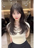 ミニウルフレイヤーカット顔周り前髪韓国ミディアムロング/池袋