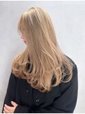 ロング顔周りレイヤー韓国ヘアくびれヘア_ba551761
