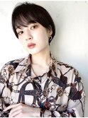 マッシュショート黒髪◎前髪あり/髪質改善トリートメント本厚木