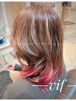 ヘアーデザイン ヴィフ(HAIR DESIGN vif)&nbsp;ミルクティー×ピンクグラデーション