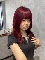ルル(Lulu) ミディアムレイヤーチェリーレッドカラー