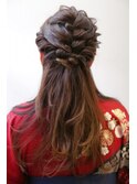 袴ハーフアップヘアセット 1