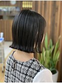 ボブ/ミニボブ/ショートボブ/ワンレン　黒髪/ツヤ髪切りっぱなし