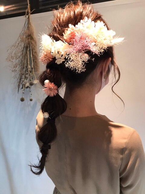 20代・30代・40代似合う小顔ヘアアレンジ♪二次会ブライダル花嫁