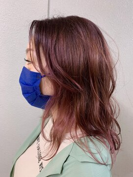 フロート 小阪店(float) ピンクベージュ_マロンベージュ Aラインボブ かきあげ