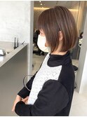 大人女性20..30.40代～　白髪ぼかしショートボブ☆［谷合］