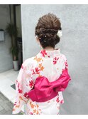 浴衣着付け ヘアセット ミディアム