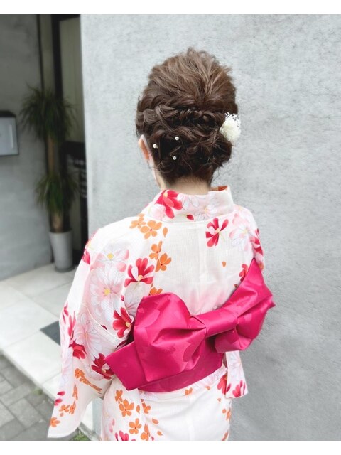 浴衣着付け ヘアセット ミディアム