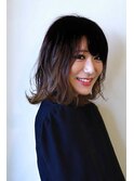 グラデーション×外はねボブ