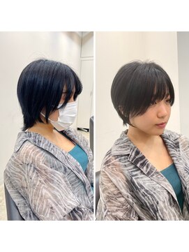 イヴォークトーキョーオーサカ(EVOKE TOKYO osaka) スタイルチェンジ 小顔 耳かけショート 丸み 可愛い おしゃれ