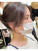 韓国×顔まわりカット×レイヤーカット×グレージュ