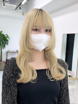 リル 溝の口(LiL) ロングウルフ/溝の口/ブリーチ/ダブルカラー/レイヤーカット