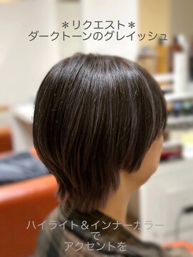 シエル 長岡市(ciel) ショートボブ+ウルフMIX+インナーカラー/20代30代40代50代60代