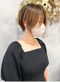 #前髪長め!首が長く見える大人ショート