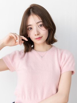 ケアリー 浦和美園(Carelly) 大人かわいい前髪セシルカットココアブラウンフリンジウェーブ