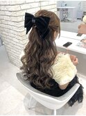 華やかハーフアップ