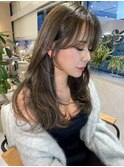 透明感カラー/レイヤーカット/オリーブベージュ/大阪/梅田/韓国