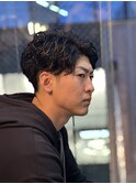 【吉田智哉】メンズパーマ、メンズセンターパート、7:3パート