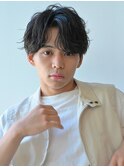 ニュアンスパーマアッシュブラックウルフ波巻きスパイラル渋谷
