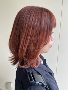 カシェ リタ ヘアー(CACHE'&RITA HAIR) オレンジカラー○顔まわりカット○小顔カット○レイヤーボブ