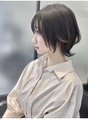 グレージュ×ショートウルフ　ボブウルフ　ウルフカット