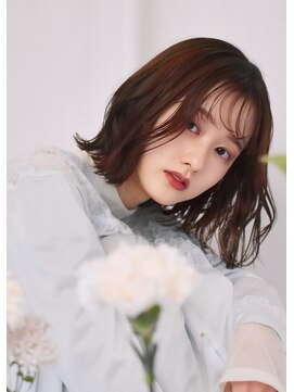アイビー(ivy) ウェービーロブミディ小顔似合わせカット前髪20代30代40代