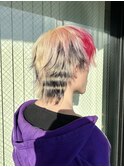 メンズ ランダムデザイン ボーダー セクションカラー ブロンド