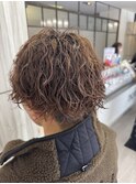 【ワンブリーチタテ落ちパーマ】