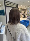 モカベージュ×ハイライトミディ
