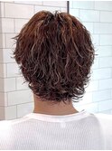 サーフカールマッシュパーマミニウルフツーブロックミディアム