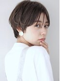 前髪長め　丸み　手入れ簡単　マッシュショート　ヘアスタイル