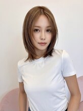 ルージュシー 堀江(RU10C) ハイライト/ブリーチ/ベージュ/ミディアムレイヤーカット/韓国