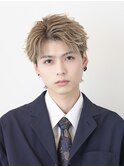 ハイトーンカラーフェザーパーマニュアンスパーマセンターパート