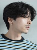 渋谷ニュアンスパーマメンズカットセンターパート毛流れパーマ