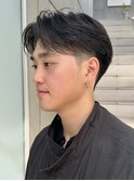 毛流れセンターパートニュアンスパーマ