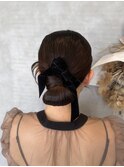 結婚式お呼ばれヘアセット/カチモリシニヨン