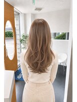 ビーアップヘアー(be:up hair)&nbsp;韓国風ロングレイヤー×ブリーチベージュカラー