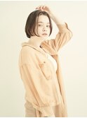マロンベージュ/Aラインボブ/かきあげ/インナーカラー[新宿駅]