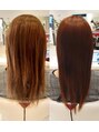 アースコアフュールボーテ つくば学園店(EARTH coiffure beaute)&nbsp;プレミアムストレート（左)施術前（右）施術後　同じモデルさん