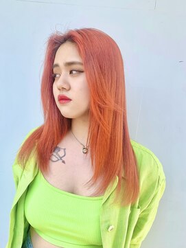 カリーナコークス 原宿 渋谷(Carina COKETH) ダブルカラー/インナーカラー/イヤリングカラー/オレンジ